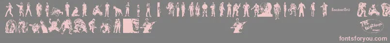 ResidentEvilCharacters Font – Pink Fonts on Gray Background