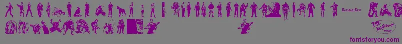 ResidentEvilCharacters Font – Purple Fonts on Gray Background