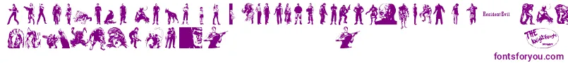 ResidentEvilCharacters Font – Purple Fonts on White Background