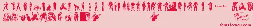 ResidentEvilCharacters Font – Red Fonts on Pink Background