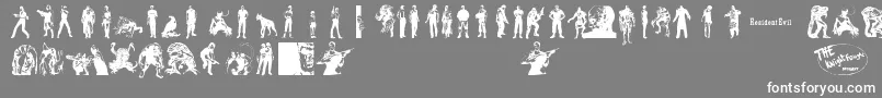 フォントResidentEvilCharacters – 灰色の背景に白い文字
