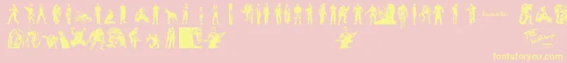 ResidentEvilCharacters Font – Yellow Fonts on Pink Background