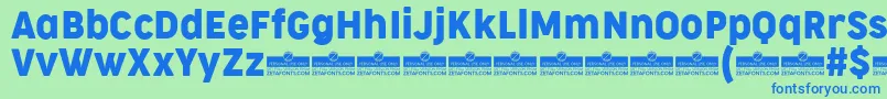 CocogooseNarrowRegularTrial Font – Blue Fonts on Green Background