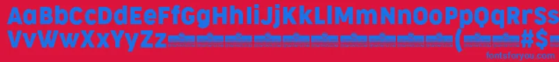 CocogooseNarrowRegularTrial Font – Blue Fonts on Red Background