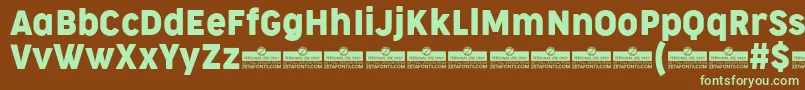 CocogooseNarrowRegularTrial Font – Green Fonts on Brown Background