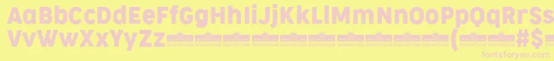 CocogooseNarrowRegularTrial-fontti – vaaleanpunaiset fontit keltaisella taustalla