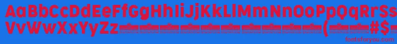 CocogooseNarrowRegularTrial Font – Red Fonts on Blue Background