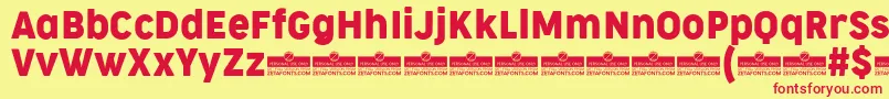 CocogooseNarrowRegularTrial Font – Red Fonts on Yellow Background