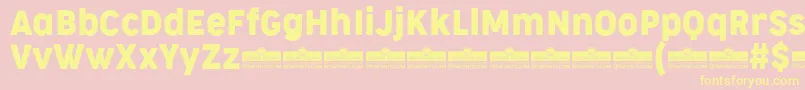 CocogooseNarrowRegularTrial Font – Yellow Fonts on Pink Background