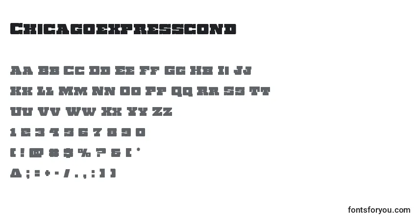 Шрифт Chicagoexpresscond – алфавит, цифры, специальные символы