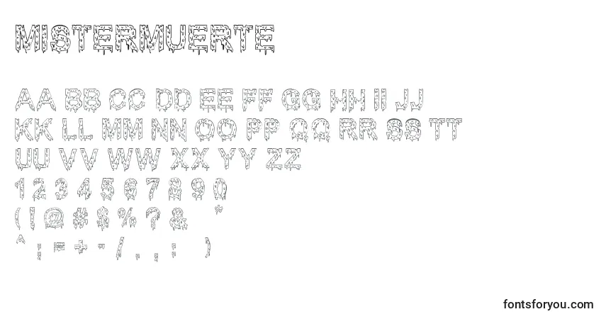 Fuente MisterMuerte - alfabeto, números, caracteres especiales