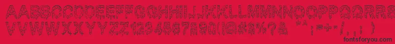 MisterMuerte Font – Black Fonts on Red Background