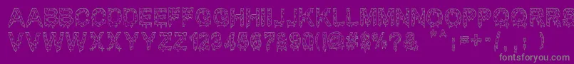 MisterMuerte-Schriftart – Graue Schriften auf violettem Hintergrund