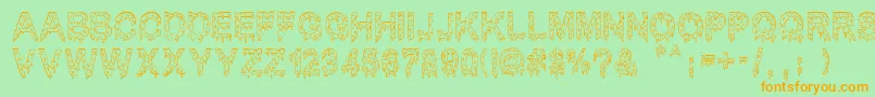 MisterMuerte Font – Orange Fonts on Green Background