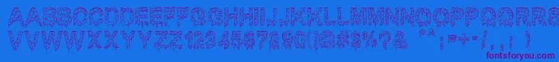 フォントMisterMuerte – 紫色のフォント、青い背景