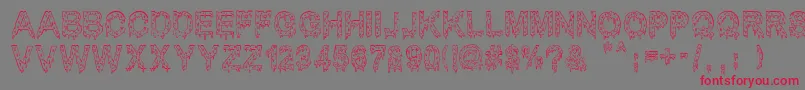 フォントMisterMuerte – 赤い文字の灰色の背景
