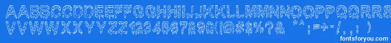 フォントMisterMuerte – 青い背景に白い文字