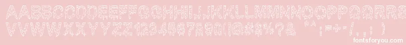 MisterMuerte-Schriftart – Weiße Schriften auf rosa Hintergrund
