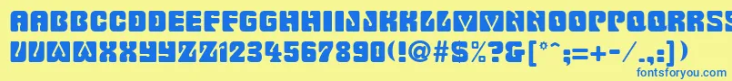 FeargusRegular Font – Blue Fonts on Yellow Background