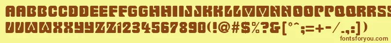 FeargusRegular Font – Brown Fonts on Yellow Background