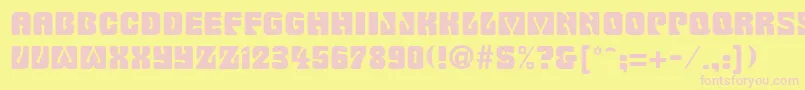 FeargusRegular Font – Pink Fonts on Yellow Background