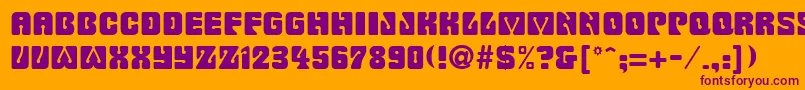 FeargusRegular Font – Purple Fonts on Orange Background