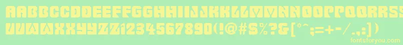 FeargusRegular Font – Yellow Fonts on Green Background