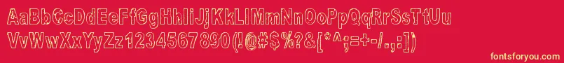 GoodAndEvilDay Font – Yellow Fonts on Red Background