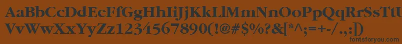 フォントGaramondBold – 黒い文字が茶色の背景にあります