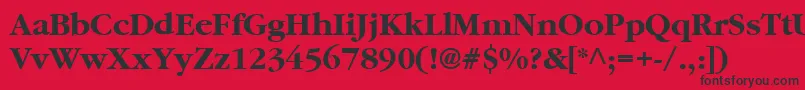 フォントGaramondBold – 赤い背景に黒い文字