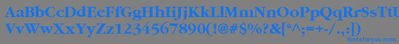 フォントGaramondBold – 灰色の背景に青い文字