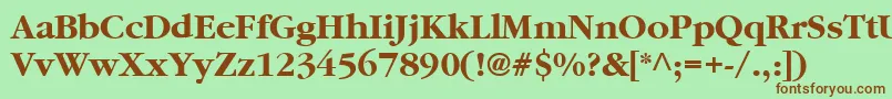 GaramondBold-fontti – ruskeat fontit vihreällä taustalla