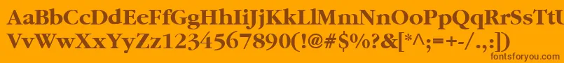 GaramondBold-fontti – ruskeat fontit oranssilla taustalla