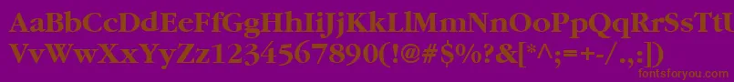 GaramondBold-Schriftart – Braune Schriften auf violettem Hintergrund