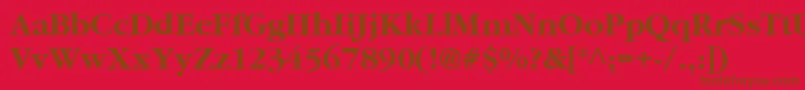 GaramondBold-Schriftart – Braune Schriften auf rotem Hintergrund