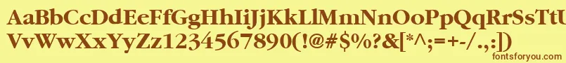 GaramondBold-fontti – ruskeat fontit keltaisella taustalla