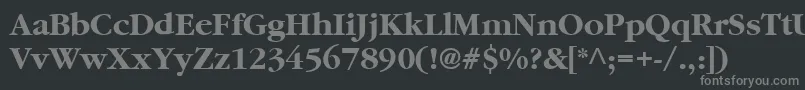 フォントGaramondBold – 黒い背景に灰色の文字