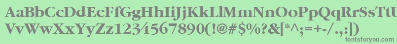 フォントGaramondBold – 緑の背景に灰色の文字