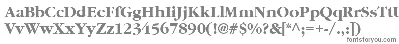 GaramondBold-fontti – harmaat kirjasimet valkoisella taustalla