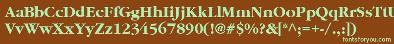 GaramondBold-fontti – vihreät fontit ruskealla taustalla