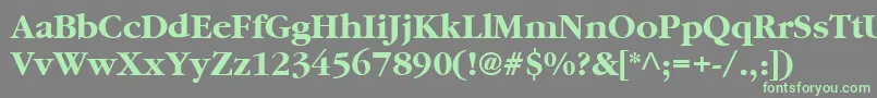 GaramondBold-Schriftart – Grüne Schriften auf grauem Hintergrund