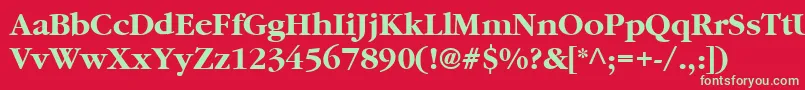 フォントGaramondBold – 赤い背景に緑の文字