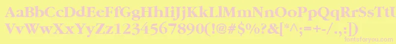GaramondBold-Schriftart – Rosa Schriften auf gelbem Hintergrund