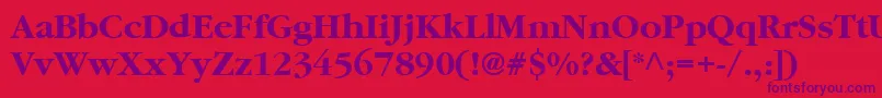 GaramondBold Font – Purple Fonts on Red Background