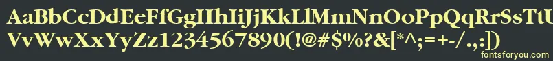 GaramondBold-Schriftart – Gelbe Schriften auf schwarzem Hintergrund