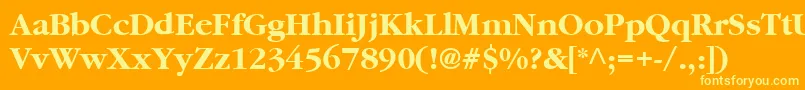 GaramondBold-Schriftart – Gelbe Schriften auf orangefarbenem Hintergrund