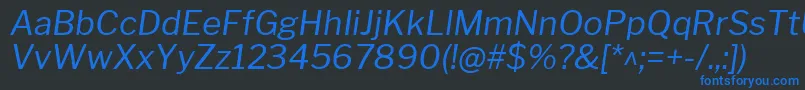 LibrefranklinItalic Font – Blue Fonts on Black Background