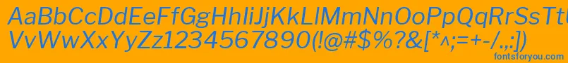 LibrefranklinItalic Font – Blue Fonts on Orange Background