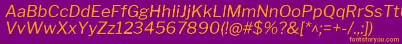 fuente LibrefranklinItalic – Fuentes Naranjas Sobre Fondo Morado