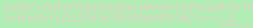 LibrefranklinItalic Font – Pink Fonts on Green Background